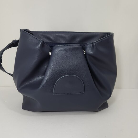 Laila Essence of Norway Geir Ness Women’s Navy Blue Faux Leather Crossbody Bag - Picture 13 of 16